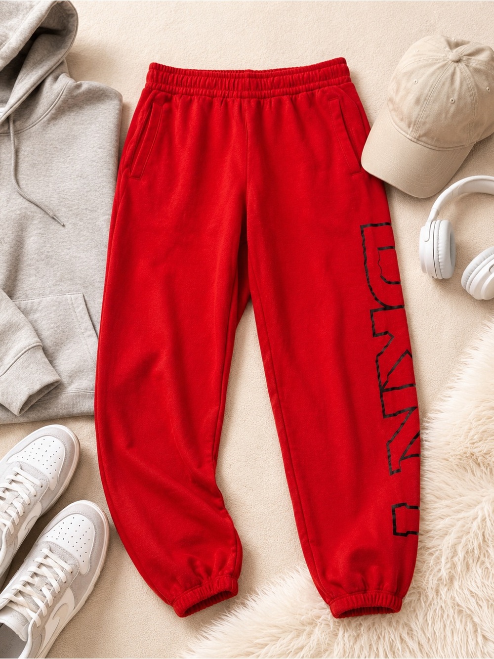 Dkny Kids Red Logo Fleece Joggers